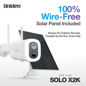 Uniden App Cam SOLO X2K Bullet Kit - INCLUDES SOLAR PANEL