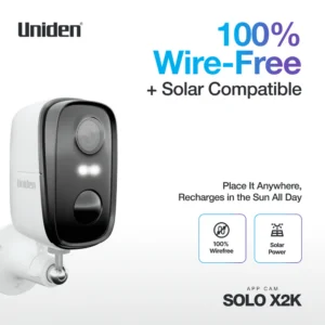 Uniden App Cam SOLO X2K - SOLAR PANEL NOT INCLUDED