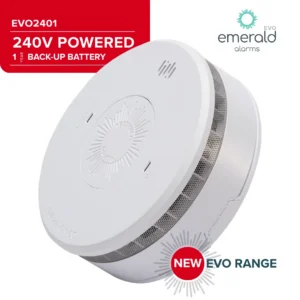 Emerald EVO Smoke Alarm 240V Hardwired 1 Year Battery Back-up including EVO RF Module
